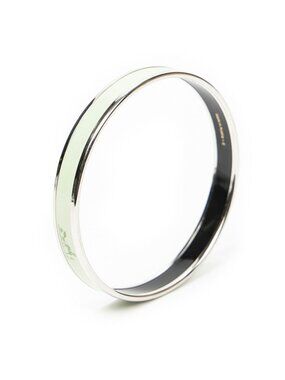 Hermes Enamel Bangle Light Green Logo Motif Bracelet